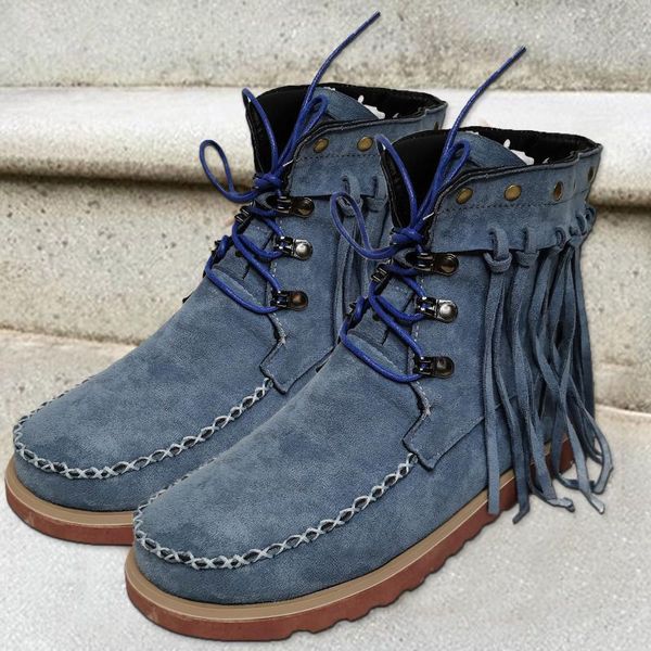 boots autumn women retro round toe tassel rivets casual shoe solid color lace up ankle comfortable flat shoes, Black
boots autumn women retro round toe tassel rivets casual shoe solid color lace up ankle comfortable flat shoes, Black