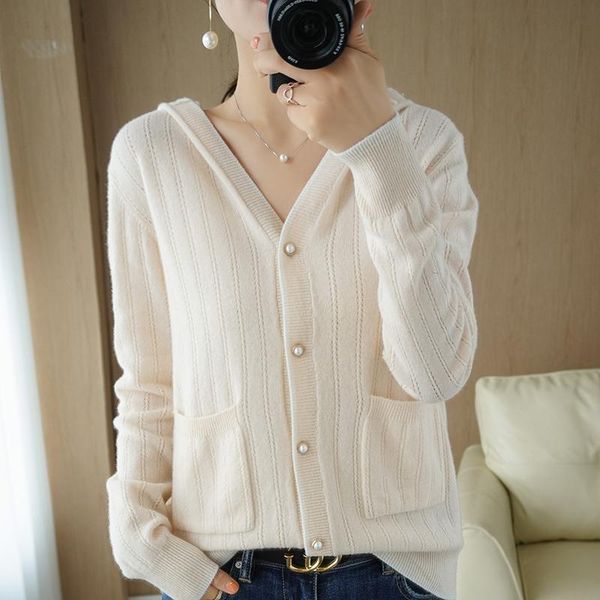 women's knits & tees 100% pure wool cashmere sweater hooded collar solid color long-sleeved cardigan slim warm knitted ladies, White
women's knits & tees 100% pure wool cashmere sweater hooded collar solid color long-sleeved cardigan slim warm knitted ladies, White