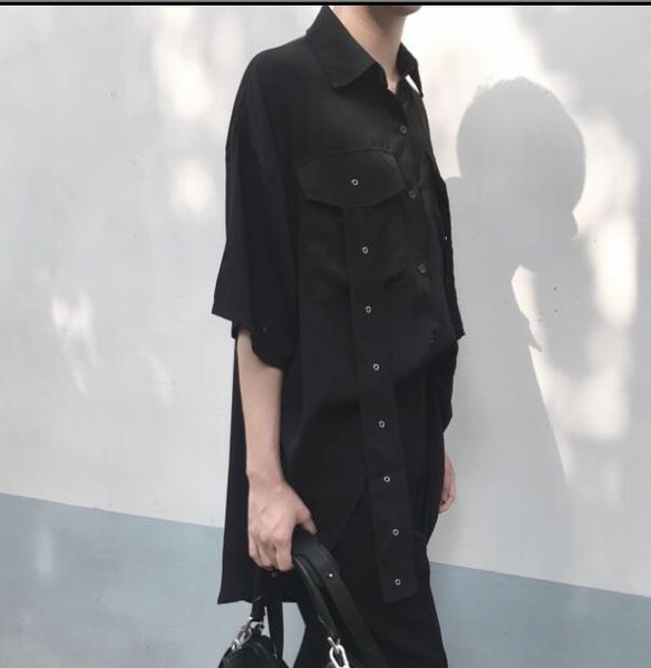 dark series loose chic and irregular simple summer short sleeve shirt. s-xl large size casual men's shirts, White;black
dark series loose chic and irregular simple summer short sleeve shirt. s-xl large size casual men's shirts, White;black
