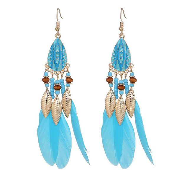 dangle & chandelier bohemian long blue feather earrings for women vintage colorful rice bead metal leaf tassel female party wedding jewelry, Silver
dangle & chandelier bohemian long blue feather earrings for women vintage colorful rice bead metal leaf tassel female party wedding jewelry, Silver