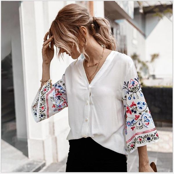 women's blouses & shirts 2021 summer autumn nine quarter sleeve women blouse elegant white shirt v-neck cotton linen work-wear blusa r
women's blouses & shirts 2021 summer autumn nine quarter sleeve women blouse elegant white shirt v-neck cotton linen work-wear blusa r