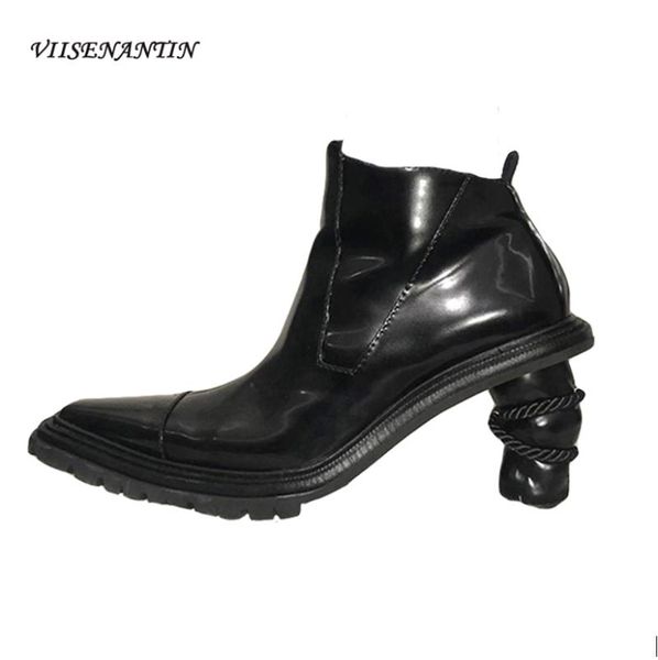 boots british style pointed toe thick high-heeled solid color wild side zipper special-shaped heel motorcycle, Black
boots british style pointed toe thick high-heeled solid color wild side zipper special-shaped heel motorcycle, Black