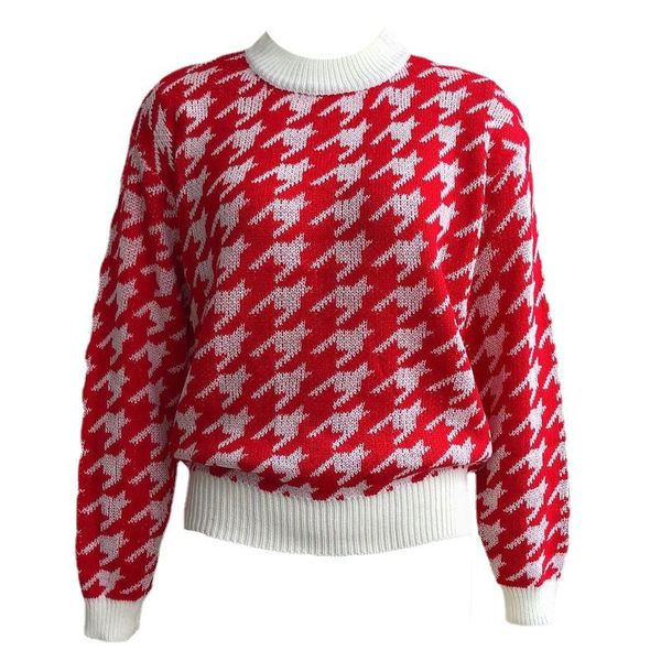 women's sweaters red black christmas women sweater casual pullover autumn and winter pullovers houndstooth knitted full, White;black
women's sweaters red black christmas women sweater casual pullover autumn and winter pullovers houndstooth knitted full, White;black