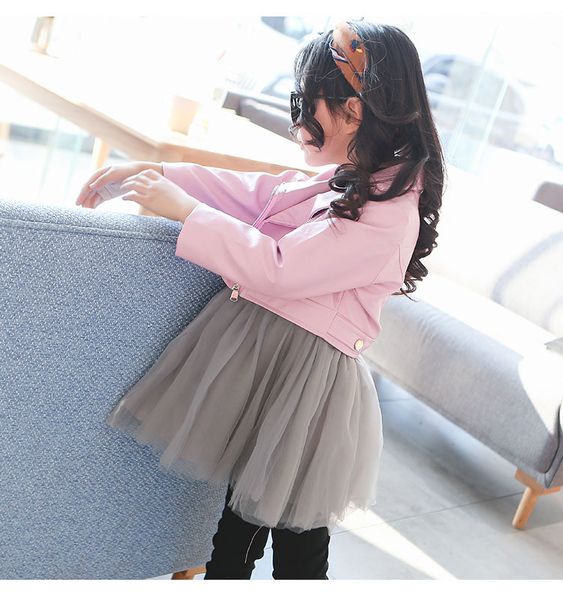 girls jackets children pu jacket 2-7 year old fashion short diagonal zipper motorcycle leather jacket with dress kids jackets, Blue;gray
girls jackets children pu jacket 2-7 year old fashion short diagonal zipper motorcycle leather jacket with dress kids jackets, Blue;gray