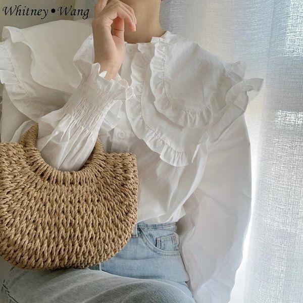 women's blouses & shirts whitney wang 2021 autumn fashion streetwear korea style 2 pieces camis patchwork blouse women blusas lady shir, White
women's blouses & shirts whitney wang 2021 autumn fashion streetwear korea style 2 pieces camis patchwork blouse women blusas lady shir, White