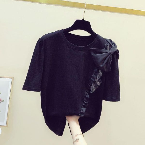 women's t-shirt 2021 spring summer korean ruffles patchwork bow t shirt women o-neck short sleeve tee femme fashion casual black, White
women's t-shirt 2021 spring summer korean ruffles patchwork bow t shirt women o-neck short sleeve tee femme fashion casual black, White