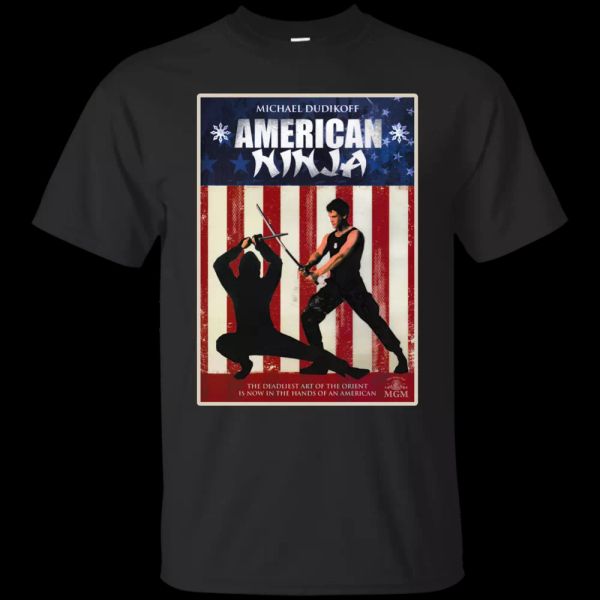 american ninja, michael dudikoff, martial arts, retro, movie, action, t-shirt, White;black
american ninja, michael dudikoff, martial arts, retro, movie, action, t-shirt, White;black