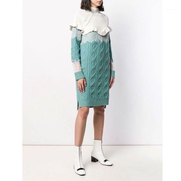 casual dresses women oversized sweater dress 2021 autumn winter lace patchwork wool blend knit loose front short back long pullover, Black;gray
casual dresses women oversized sweater dress 2021 autumn winter lace patchwork wool blend knit loose front short back long pullover, Black;gray