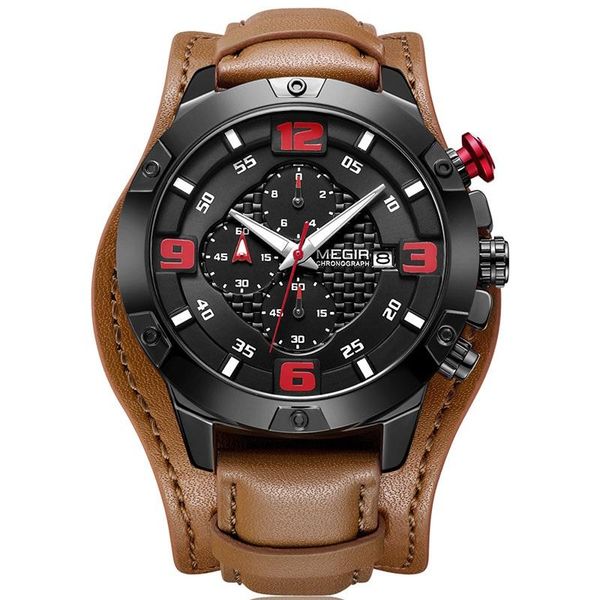 wristwatches megir big mens watches chronograph quartz watch men with leather bracer relogio masculino reloj hombre dropship, Slivery;brown
wristwatches megir big mens watches chronograph quartz watch men with leather bracer relogio masculino reloj hombre dropship, Slivery;brown