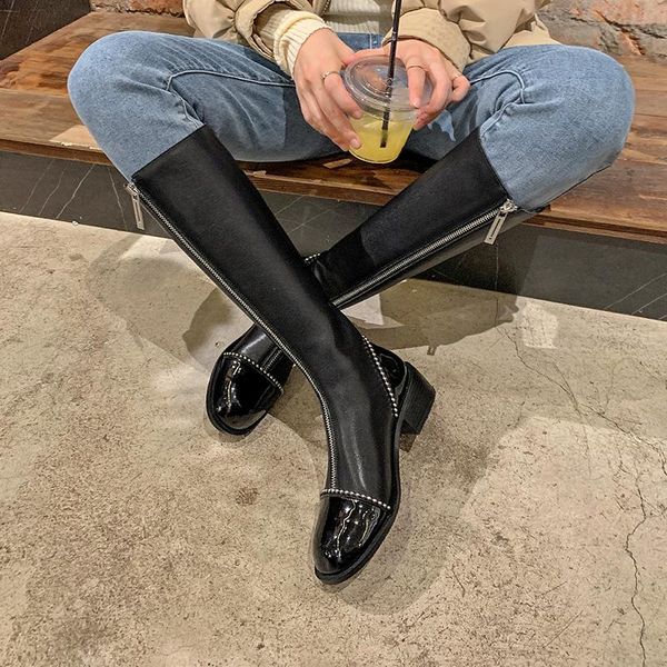 boots pot shoes woman heels 2021 fall genuine leather knee side zipper women's autumn, Black
boots pot shoes woman heels 2021 fall genuine leather knee side zipper women's autumn, Black