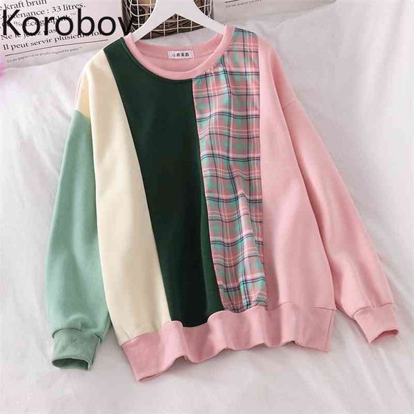 korobov korean sweet streetwear hit color patchwork women hoodies new chic autumn long sleeve plaid sweatshirts hoodie 210430, Black
korobov korean sweet streetwear hit color patchwork women hoodies new chic autumn long sleeve plaid sweatshirts hoodie 210430, Black