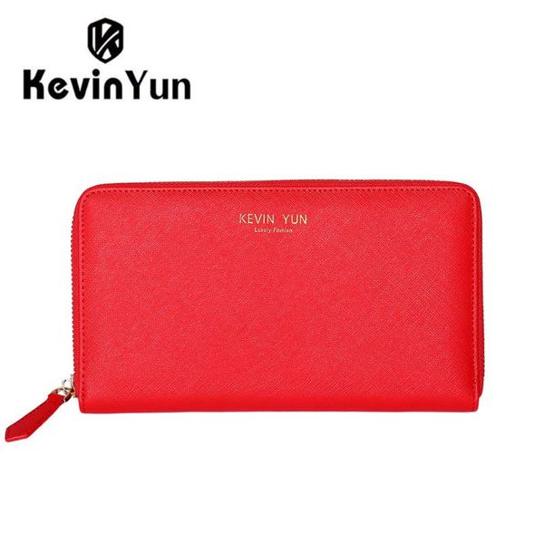 wallets kevin yun designer brand women long split leather ladies clutch wallet purse fashion, Red;black
wallets kevin yun designer brand women long split leather ladies clutch wallet purse fashion, Red;black