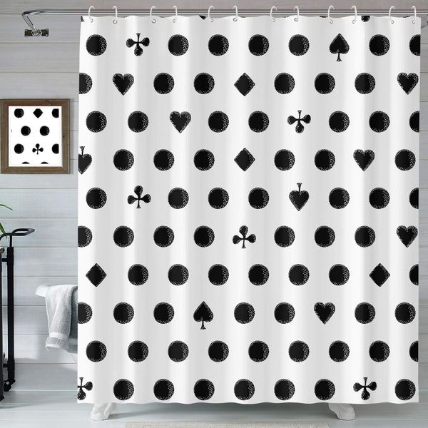 black and white shower curtain, geometric poker pattern and pointbathroom decoration simple shower curtains 72Ã72 inch
black and white shower curtain, geometric poker pattern and pointbathroom decoration simple shower curtains 72Ã72 inch