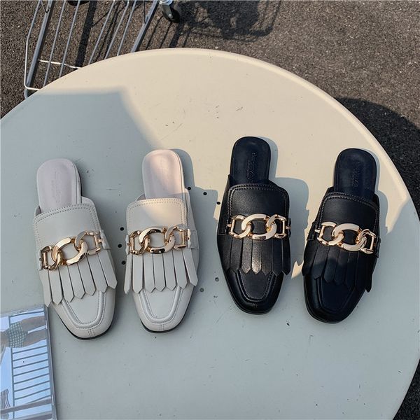 New Design Women Shoes Gold Chain Mules Shoes Flats Outdoor Slippers Slides Office Dress Shoes Non Slip Casual Cozy Lady, Apricot
New Design Women Shoes Gold Chain Mules Shoes Flats Outdoor Slippers Slides Office Dress Shoes Non Slip Casual Cozy Lady, Apricot