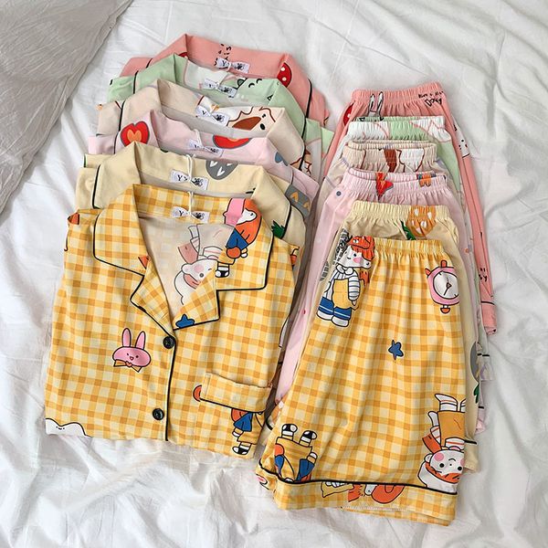 women's sleepwear homewear pajamas two-piece set spring 2021 korean short sleeve + elastic waist shorts trend suit 9bpj, Black;red
women's sleepwear homewear pajamas two-piece set spring 2021 korean short sleeve + elastic waist shorts trend suit 9bpj, Black;red