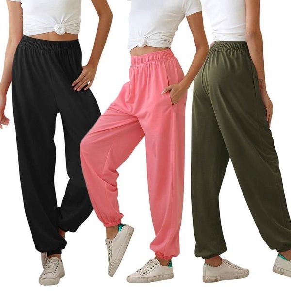 casual women solid color elastic high waist ankle tie thin pants sports trousers 2021, Black;white
casual women solid color elastic high waist ankle tie thin pants sports trousers 2021, Black;white