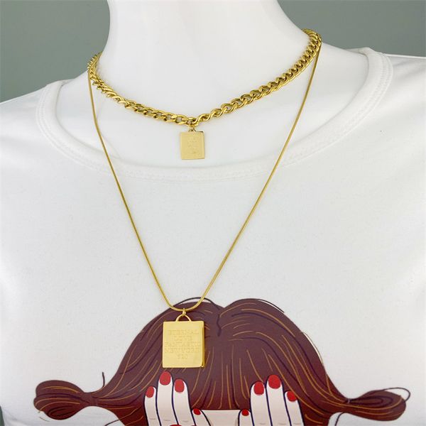 luxury jewelry double layer square pendant necklace female ins hip hop cool style clavicle chain with sweater, Silver
luxury jewelry double layer square pendant necklace female ins hip hop cool style clavicle chain with sweater, Silver