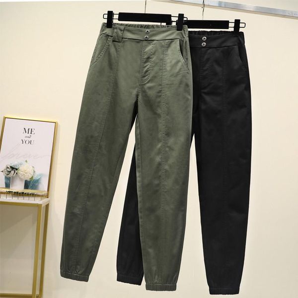 women's pants & capris 5xl plus size army green black woman korean style casual cargo women pantalon femme high waist trousers c6359, Black;white
women's pants & capris 5xl plus size army green black woman korean style casual cargo women pantalon femme high waist trousers c6359, Black;white