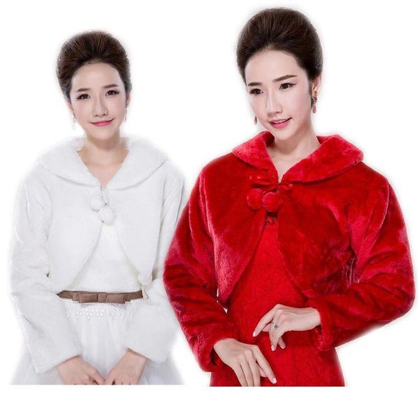wraps & jackets womens winter warm long sleeve plush bolero jacket wedding party bridal lapel collar coat shawl with lace up pompom tie, White 
wraps & jackets womens winter warm long sleeve plush bolero jacket wedding party bridal lapel collar coat shawl with lace up pompom tie, White