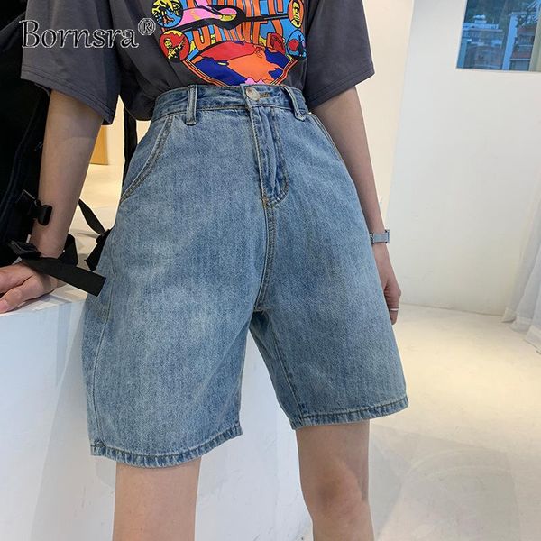 women's jeans bornsra 2021 summer high-waisted straight denim shorts knee length women cotton female, Blue
women's jeans bornsra 2021 summer high-waisted straight denim shorts knee length women cotton female, Blue