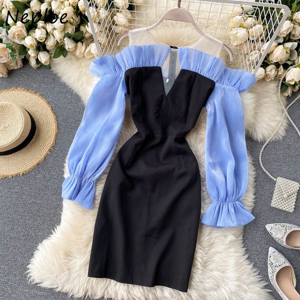 neploe o neck wooden ear patch temperament dress women mesh design long sleeve shoulder strapless vestidos high waist hip robe 210423, Black;gray
neploe o neck wooden ear patch temperament dress women mesh design long sleeve shoulder strapless vestidos high waist hip robe 210423, Black;gray