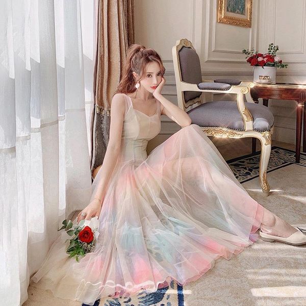 casual dresses 2021 summer ancient ladies temperament flying sleeves lace mesh rainbow gradient color fairy vacation beach dress fashion, Black;gray
casual dresses 2021 summer ancient ladies temperament flying sleeves lace mesh rainbow gradient color fairy vacation beach dress fashion, Black;gray
