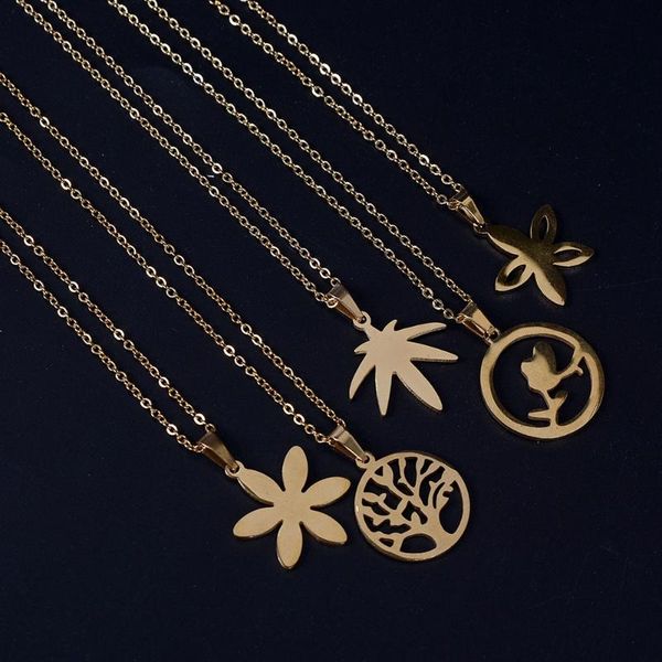 earrings & necklace fashion stainless steel flower leaf pendant stud jewelry set, Silver 
earrings & necklace fashion stainless steel flower leaf pendant stud jewelry set, Silver