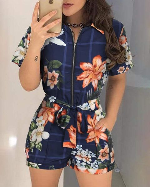 women's jumpsuits & rompers floral print zipper design casual women jumpsuit short sleeve one piece overalls, Black;white
women's jumpsuits & rompers floral print zipper design casual women jumpsuit short sleeve one piece overalls, Black;white