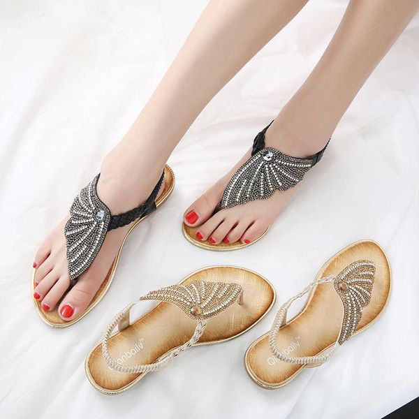 slippers women's flat bottom flip flop water drillwomen summer outdoor flops square toe high heels sandals ladies pu shoes, Black
slippers women's flat bottom flip flop water drillwomen summer outdoor flops square toe high heels sandals ladies pu shoes, Black