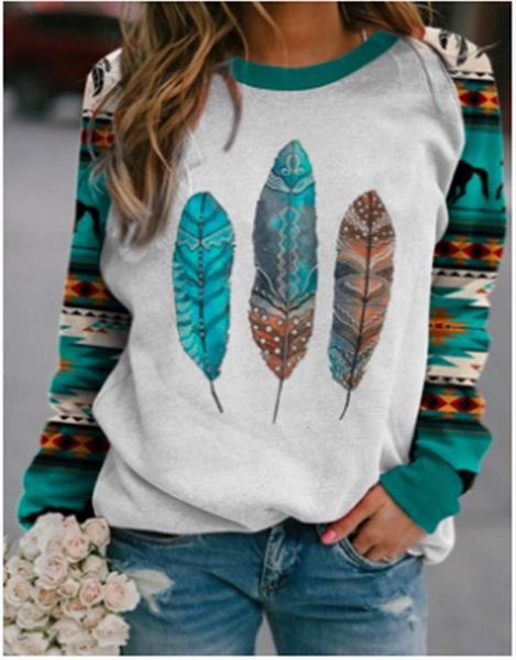 autumn and winter 2021 round neck feather print long sleeve loose women's sweater, Black
autumn and winter 2021 round neck feather print long sleeve loose women's sweater, Black