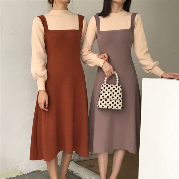dress two piece women autumn long lantern sleeve a-line midi sweater cute winter p-185, Black;gray
dress two piece women autumn long lantern sleeve a-line midi sweater cute winter p-185, Black;gray