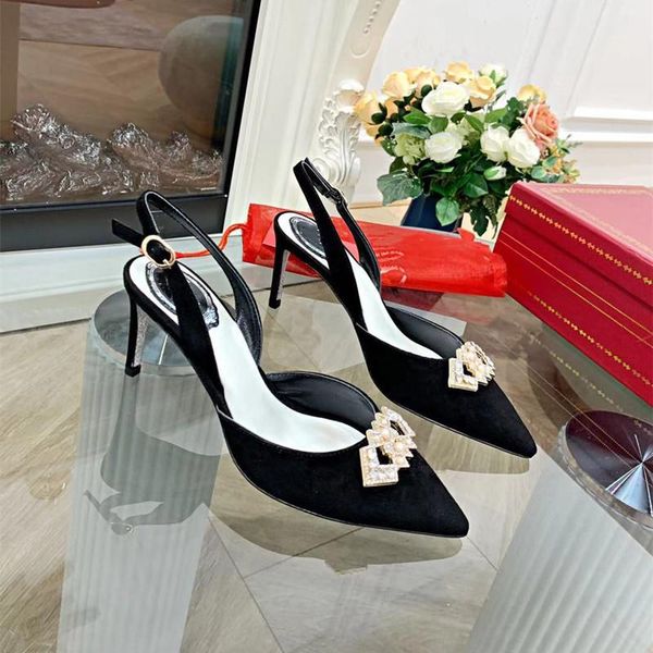 sandals suede women pearl& diamond decor high heels back strap ladies dress shoes pointed toe chic woman, Black
sandals suede women pearl& diamond decor high heels back strap ladies dress shoes pointed toe chic woman, Black