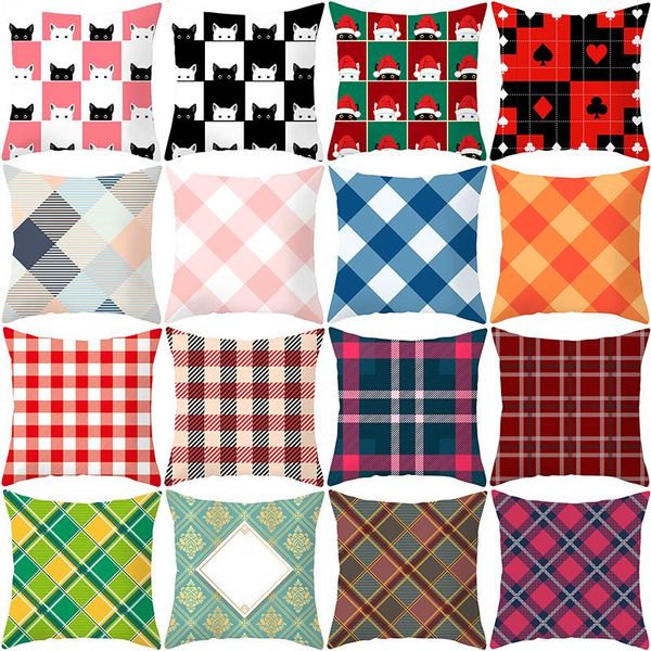 cushion/decorative pillow cross-border home furnishing modern simple plaid pillowcase peach skin explosion style cushion waist
cushion/decorative pillow cross-border home furnishing modern simple plaid pillowcase peach skin explosion style cushion waist
