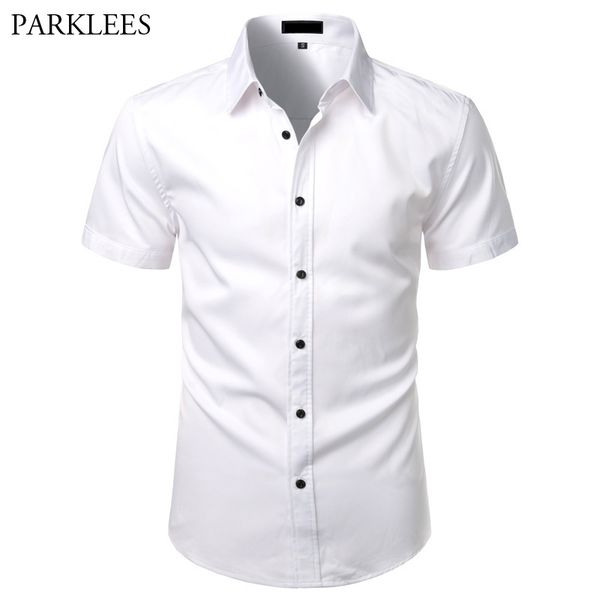 white mens bamboo fiber dress shirts short sleeve casual button down shirt men non iron easy care elastic business shirt male 210522, White;black
white mens bamboo fiber dress shirts short sleeve casual button down shirt men non iron easy care elastic business shirt male 210522, White;black