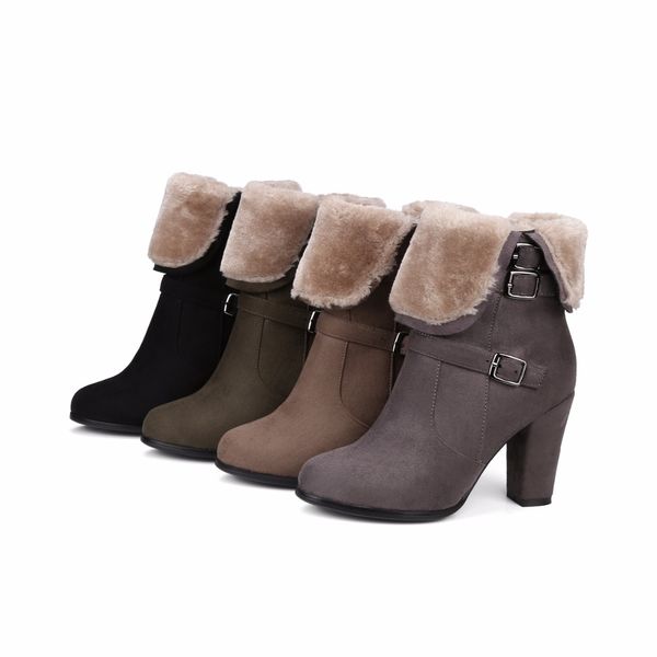 wetkiss brand thick plush snow ankle boots side zipper thick high heels shoes woman shoes women keep warm winter boots buckle strap, Black
wetkiss brand thick plush snow ankle boots side zipper thick high heels shoes woman shoes women keep warm winter boots buckle strap, Black
