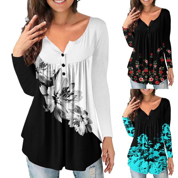 women's blouses & shirts fashion floral print blouse autumn buttons pleated female women long sleeve shirt blusas femininas clothing p, White
women's blouses & shirts fashion floral print blouse autumn buttons pleated female women long sleeve shirt blusas femininas clothing p, White