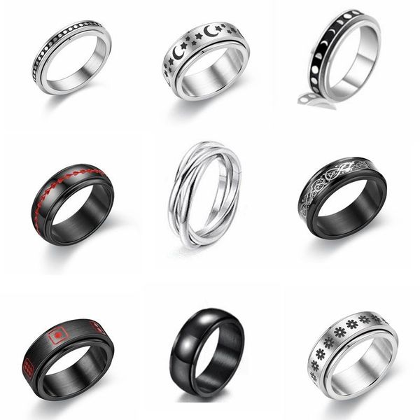cluster rings brand explosive source of stars and moon titanium steel rotatable ring men's europeanamerican stainless couple, Golden;silver
cluster rings brand explosive source of stars and moon titanium steel rotatable ring men's europeanamerican stainless couple, Golden;silver
