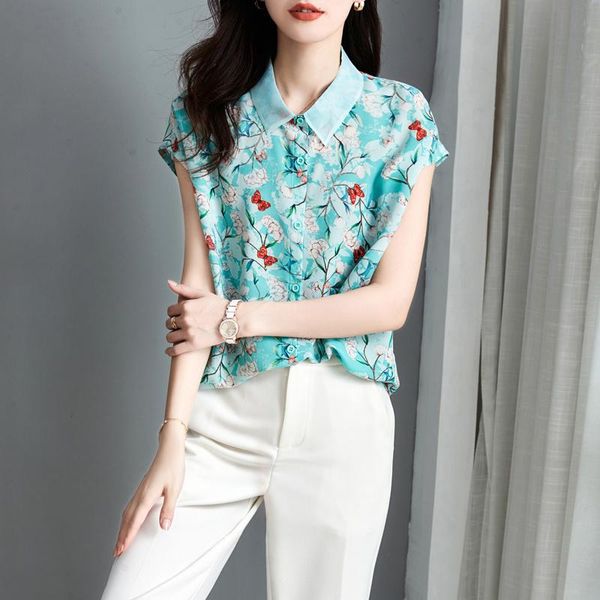 women's blouses & shirts chiffon shirt summer thin section fashion beautiful western style small age-reducing short-sleeved women, White
women's blouses & shirts chiffon shirt summer thin section fashion beautiful western style small age-reducing short-sleeved women, White