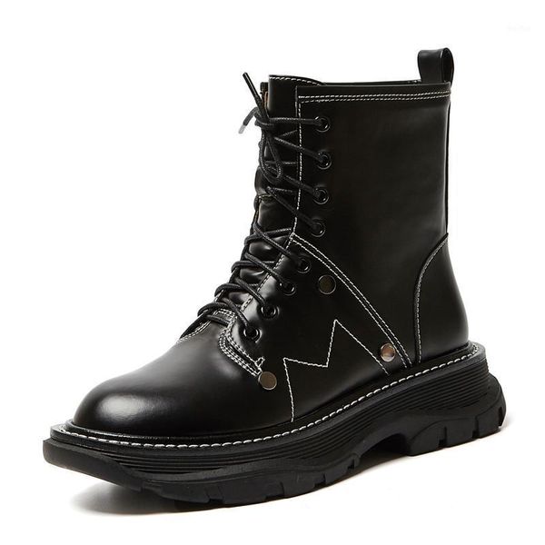 boots european american fashion leather women ankle flat platform handsome matin fall winter lace-up wedges shoes1, Black
boots european american fashion leather women ankle flat platform handsome matin fall winter lace-up wedges shoes1, Black