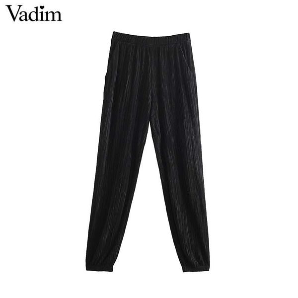 women's pants & capris vadim women elegant solid straight pleated pockets design female elastic waist full length chic trousers mujer k, Black;white
women's pants & capris vadim women elegant solid straight pleated pockets design female elastic waist full length chic trousers mujer k, Black;white