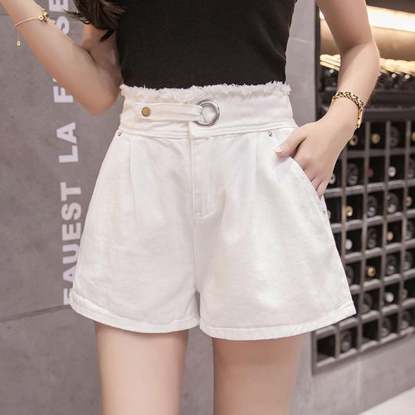 women's shorts women solid high waist button denim summer zipper pockets wide leg booty short korean style loose mini feminino, White;black
women's shorts women solid high waist button denim summer zipper pockets wide leg booty short korean style loose mini feminino, White;black