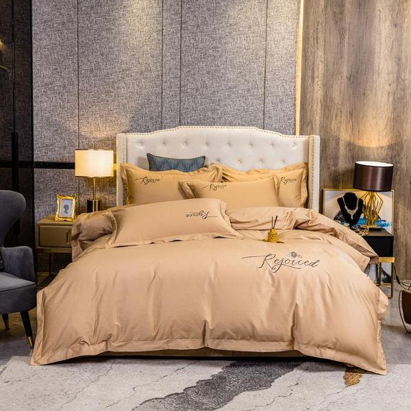 bedding sets 2021 four-piece light luxury cotton double household bed sheet quilt cover embroidered little bee fashion beige
bedding sets 2021 four-piece light luxury cotton double household bed sheet quilt cover embroidered little bee fashion beige