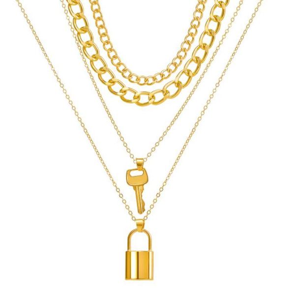 pendant necklaces gold silver color multilayer thick chain necklace for women key lock aesthetic gothtic statement jewelry gift
pendant necklaces gold silver color multilayer thick chain necklace for women key lock aesthetic gothtic statement jewelry gift