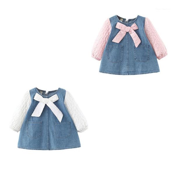 girl's dresses sweet little girls casual long sleeve dress fashion contrast color denim stitching bow a-line dress, 6months-4years1, Red;yellow
girl's dresses sweet little girls casual long sleeve dress fashion contrast color denim stitching bow a-line dress, 6months-4years1, Red;yellow