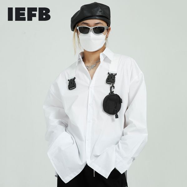 iefb men's clothing spring korean fashion design white shirt mans loose long sleeve shirts pocket detachable 9y6792 210524, White;black
iefb men's clothing spring korean fashion design white shirt mans loose long sleeve shirts pocket detachable 9y6792 210524, White;black