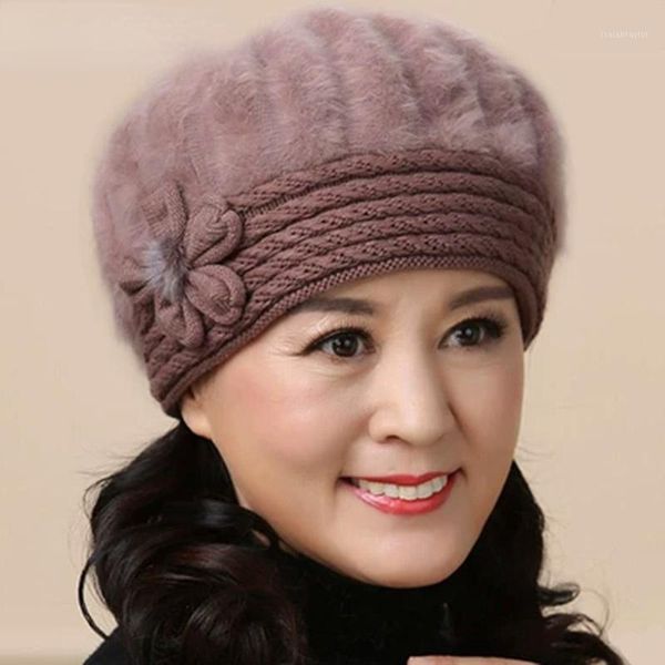 berets maershei winter warm earmuffs wool beanies cap middle-aged lady's fur plus velvet thick beret mother's hat, Blue;gray
berets maershei winter warm earmuffs wool beanies cap middle-aged lady's fur plus velvet thick beret mother's hat, Blue;gray