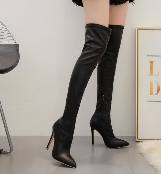 boots 2021 autumn winter stiletto pointed toe long over knee stretch leather thin heel women's shoes frosted, Black
boots 2021 autumn winter stiletto pointed toe long over knee stretch leather thin heel women's shoes frosted, Black