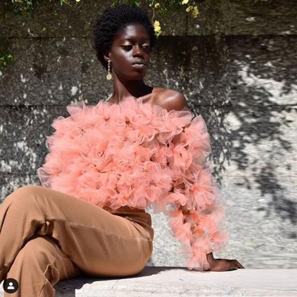 trendy off the shoulder long sleeve organza blouse shirts women 2021 ruffle puffy tulle party ruffles women's blouses, White
trendy off the shoulder long sleeve organza blouse shirts women 2021 ruffle puffy tulle party ruffles women's blouses, White