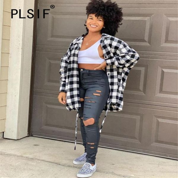 women's blouses & shirts women street wear plaid print full sleeve casual female blouse ladies clothes, White
women's blouses & shirts women street wear plaid print full sleeve casual female blouse ladies clothes, White