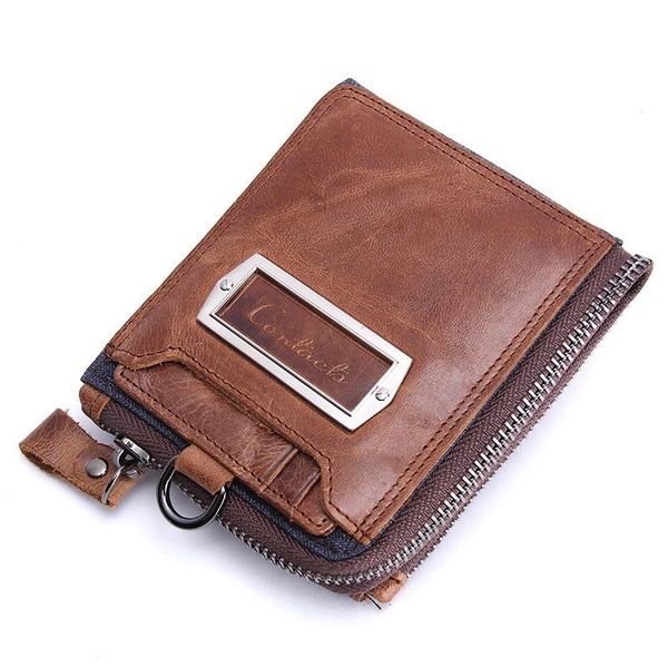 wallets men's wallet leather short european and american style purse cross-section, Red;black